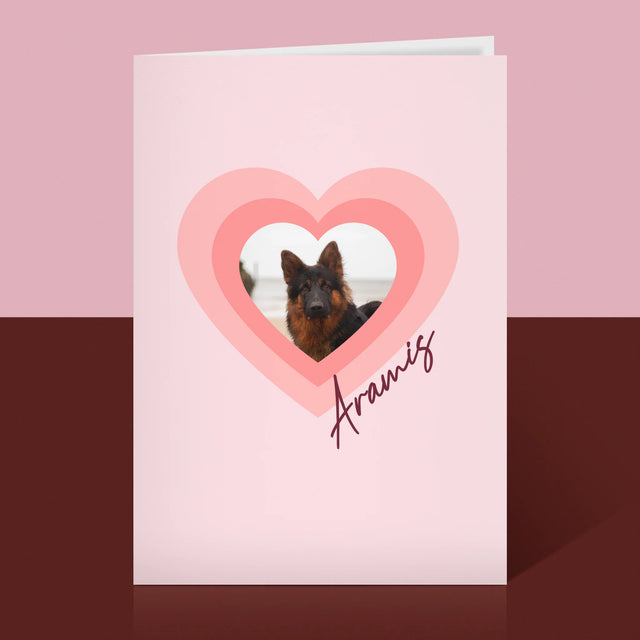 Fotografie Si Semnătură: Fotografia Cățelușului În Inimă - Card Cu Felicitări