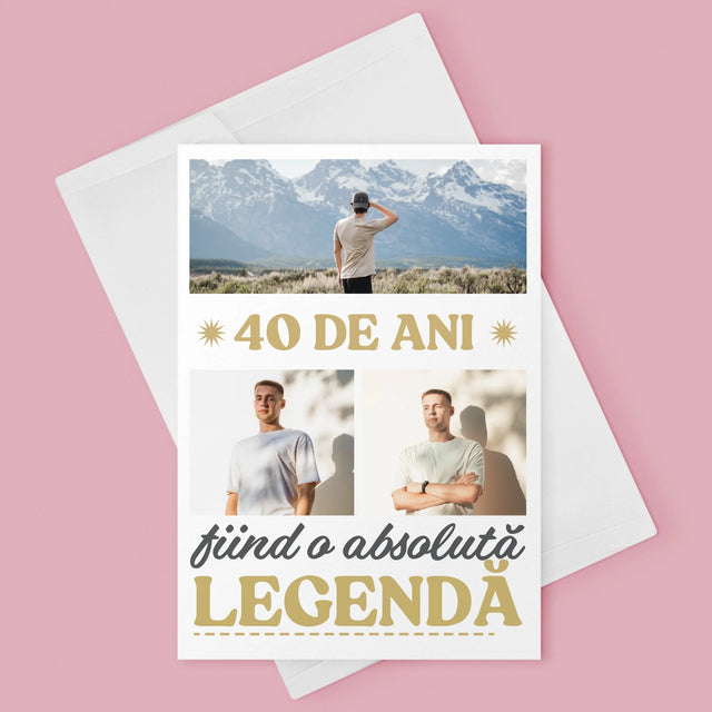 Colaj De Fotografii: 40 De Ani Fiind O Legendă - Card Cu Felicitări