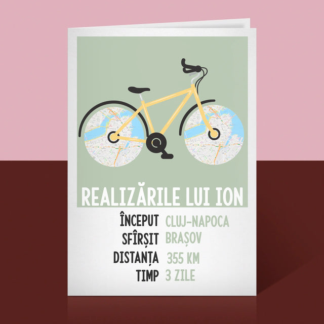 Harta Oraș: Realizările Biciclistului - Card Cu Felicitări