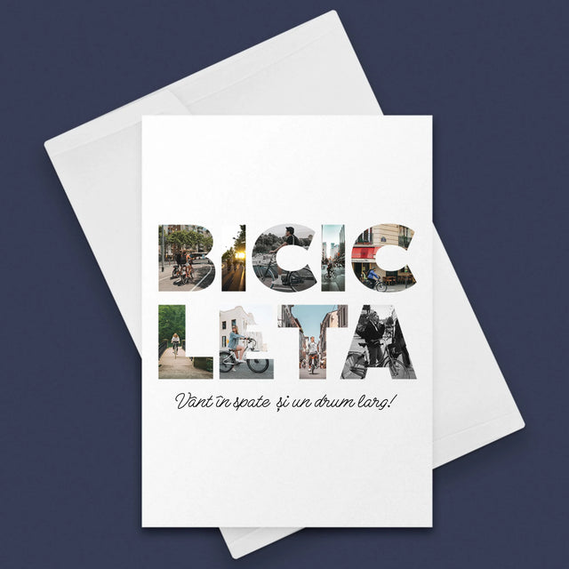 Cuvânt Din Fotografii: Bicikleta - Card Cu Felicitări