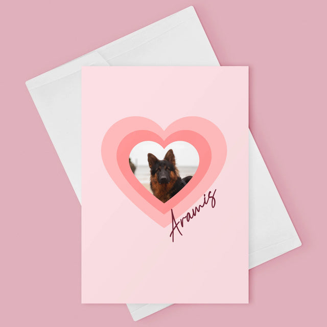 Fotografie Si Semnătură: Fotografia Cățelușului În Inimă - Card Cu Felicitări