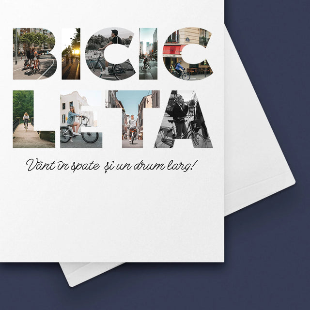 Cuvânt Din Fotografii: Bicikleta - Card Cu Felicitări