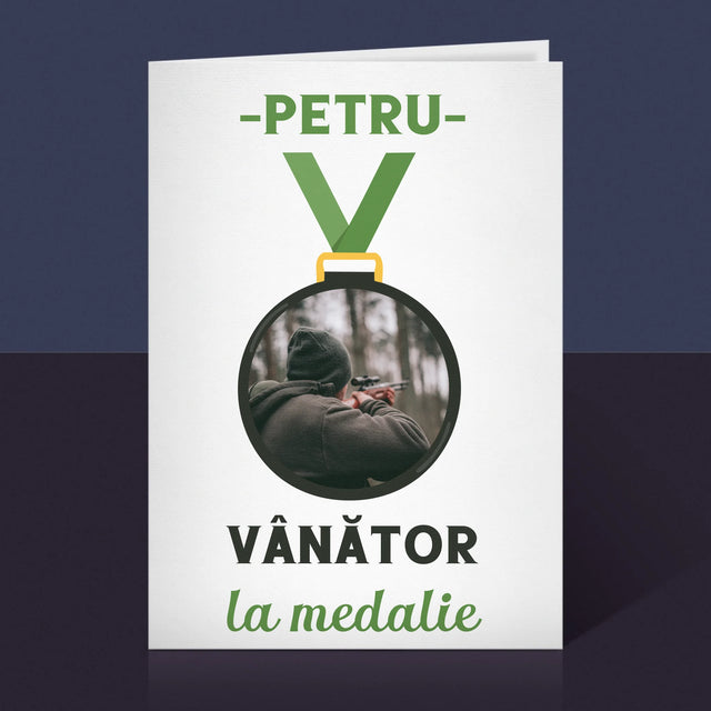 Fotografie Si Semnătură: Vânător La Medalie - Card Cu Felicitări