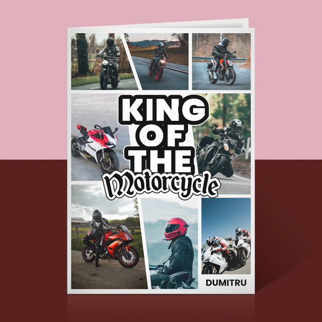 Colaj De Fotografii: King Of The Motorcycle - Card Cu Felicitări