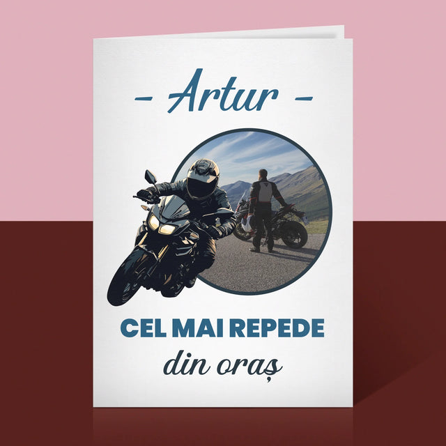 Fotografie Si Semnătură: Cel Mai Repede Din Oraș - Card Cu Felicitări