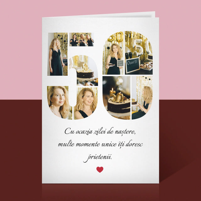 Formă Din Fotografii: A 50 Zi De Naștere - Card Cu Felicitări