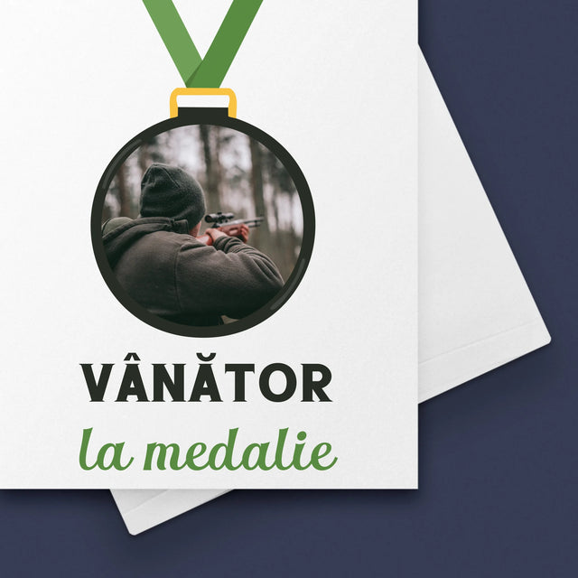 Fotografie Si Semnătură: Vânător La Medalie - Card Cu Felicitări