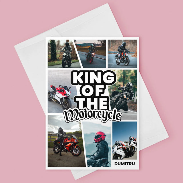 Colaj De Fotografii: King Of The Motorcycle - Card Cu Felicitări