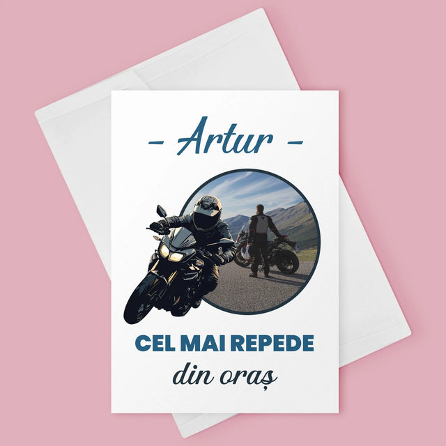 Fotografie Si Semnătură: Cel Mai Repede Din Oraș - Card Cu Felicitări
