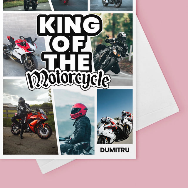 Colaj De Fotografii: King Of The Motorcycle - Card Cu Felicitări