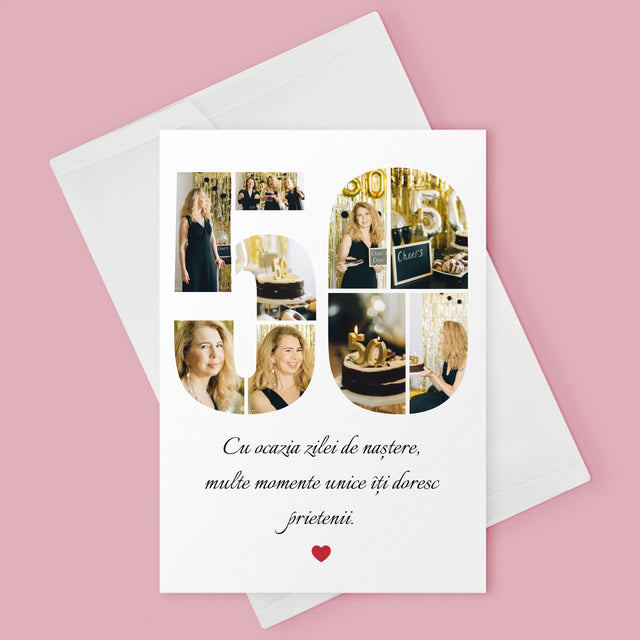 Formă Din Fotografii: A 50 Zi De Naștere - Card Cu Felicitări