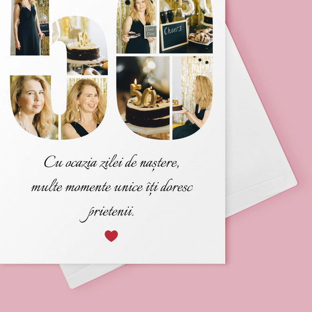 Formă Din Fotografii: A 50 Zi De Naștere - Card Cu Felicitări