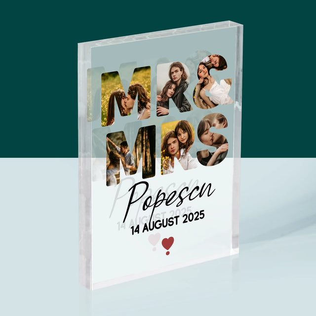 Cuvânt Din Fotografii: Mr&Mrs - Bloc Acrilic