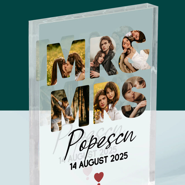 Cuvânt Din Fotografii: Mr&Mrs - Bloc Acrilic