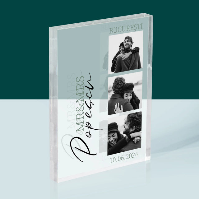 Colaj De Fotografii: Mr&Mrs Nunta - Bloc Acrilic