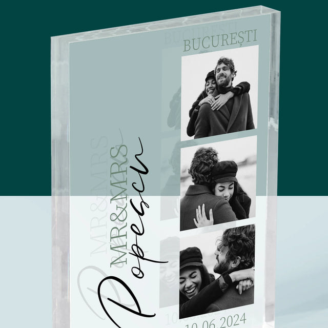 Colaj De Fotografii: Mr&Mrs Nunta - Bloc Acrilic