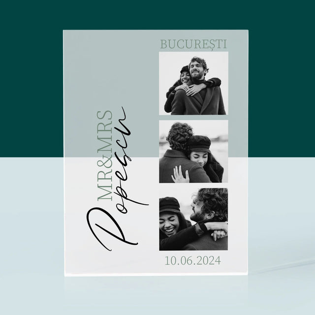 Colaj De Fotografii: Mr&Mrs Nunta - Bloc Acrilic