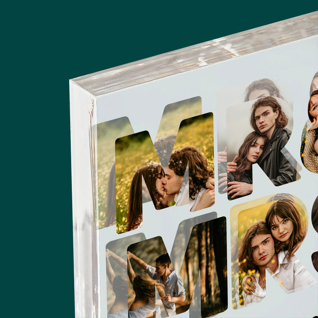 Cuvânt Din Fotografii: Mr&Mrs - Bloc Acrilic