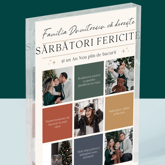 Colaj De Fotografii: Sărbători Fericite Urări - Bloc Acrilic