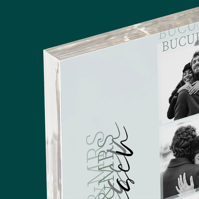 Colaj De Fotografii: Mr&Mrs Nunta - Bloc Acrilic