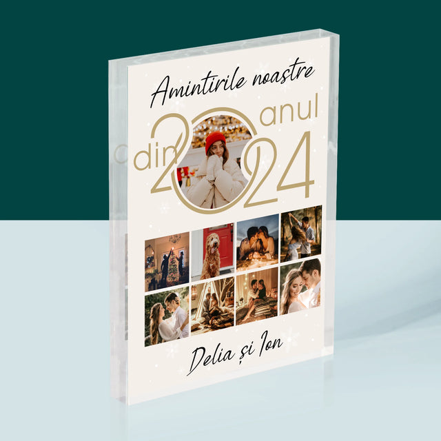 Colaj De Fotografii: Amintirile Noastre Din Anul - Bloc Acrilic