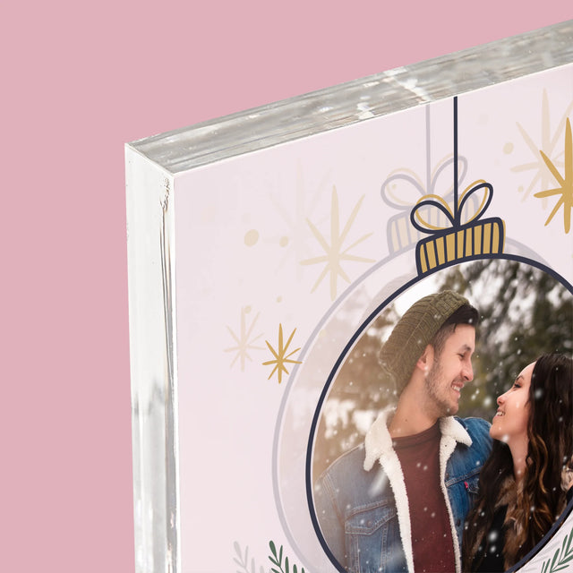 Fotografie Si Semnătură: Sărbători Fericite Jucărie De Brad - Bloc Acrilic