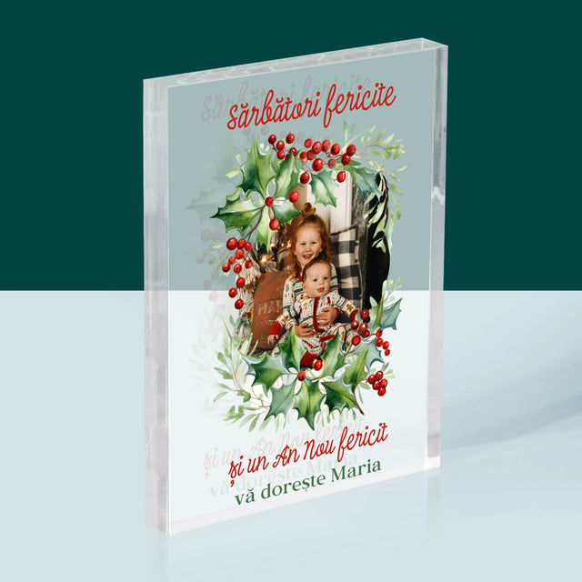 Fotografie Si Semnătură: Decorațiune De Crăciun - Bloc Acrilic