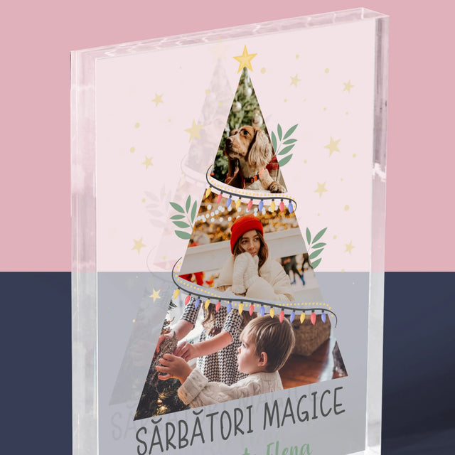 Colaj De Fotografii: Sărbători Magice Brad - Bloc Acrilic