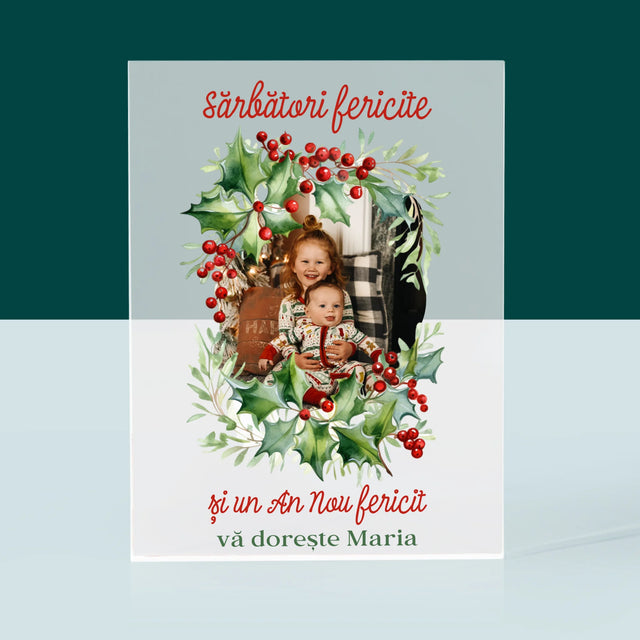 Fotografie Si Semnătură: Decorațiune De Crăciun - Bloc Acrilic