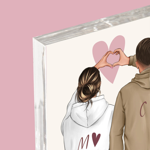 Creator De Personaj: Cuplu Inimă - Bloc Acrilic