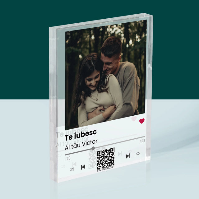 Fotografie Si Semnătură: Spotify Cu Cod Qr - Bloc Acrilic