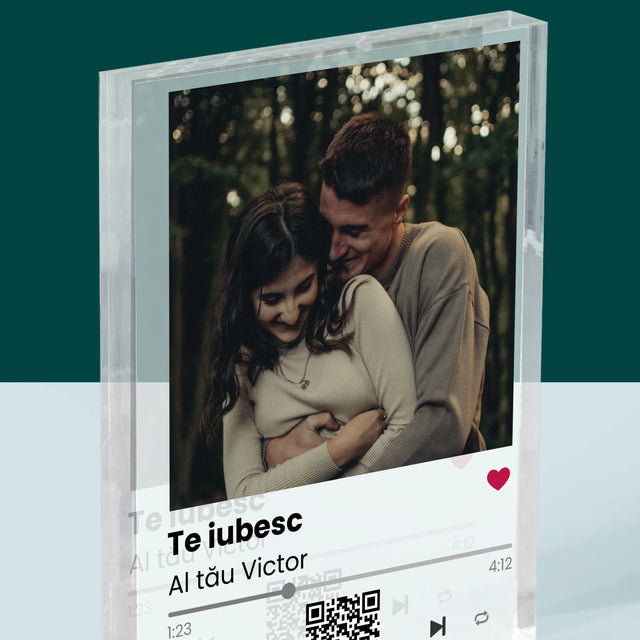 Fotografie Si Semnătură: Spotify Cu Cod Qr - Bloc Acrilic