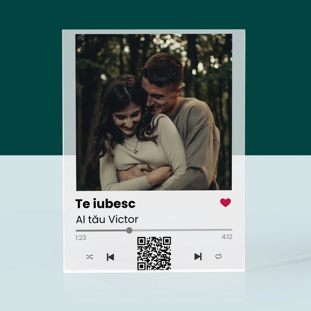 Fotografie Si Semnătură: Spotify Cu Cod Qr - Bloc Acrilic