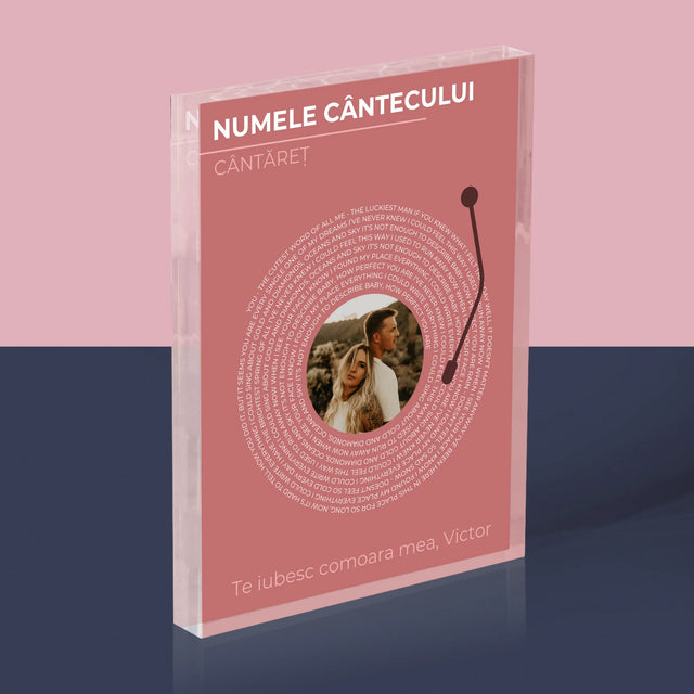 Fotografie Si Semnătură: Cântecul Nostru Album Vinil - Bloc Acrilic