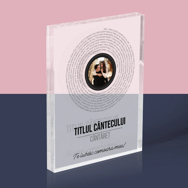 Fotografie Si Semnătură: Textul Cântecului Pe Disc - Bloc Acrilic