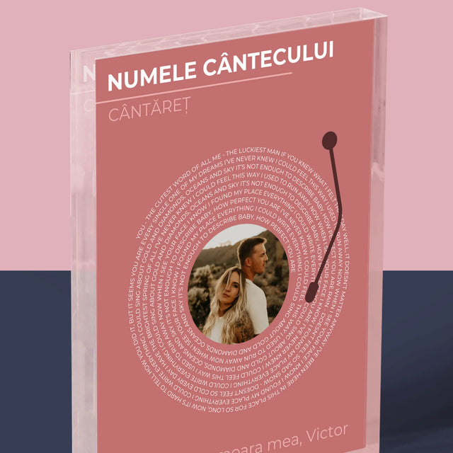 Fotografie Si Semnătură: Cântecul Nostru Album Vinil - Bloc Acrilic