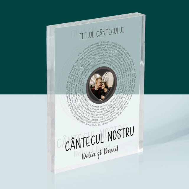 Fotografie Si Semnătură: Cântecul Nostru Cu Text - Bloc Acrilic