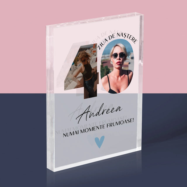 Cuvânt Din Fotografii: A 40 Zi De Naștere Momente Frumoase - Bloc Acrilic