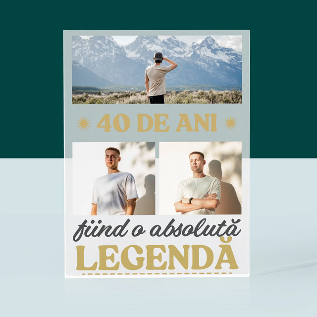 Colaj De Fotografii: 40 De Ani Fiind O Legendă - Bloc Acrilic