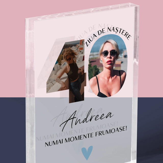 Cuvânt Din Fotografii: A 40 Zi De Naștere Momente Frumoase - Bloc Acrilic