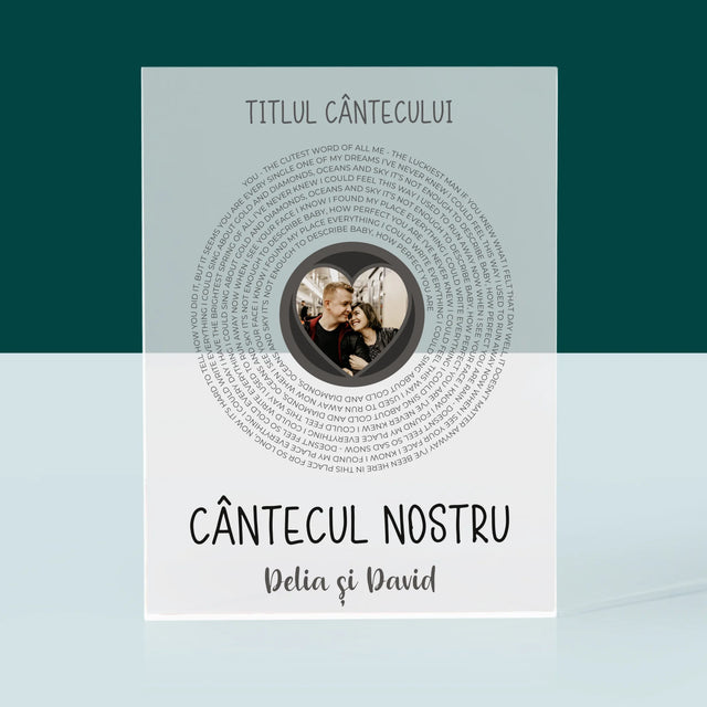 Fotografie Si Semnătură: Cântecul Nostru Cu Text - Bloc Acrilic