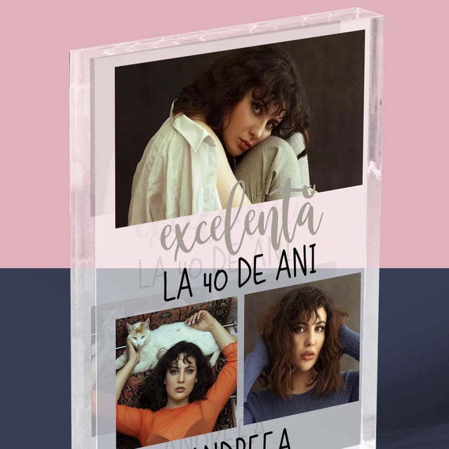 Colaj De Fotografii: Excelentă La 40 De Ani - Bloc Acrilic