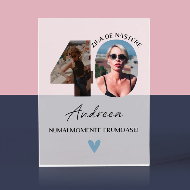 Cuvânt Din Fotografii: A 40 Zi De Naștere Momente Frumoase - Bloc Acrilic