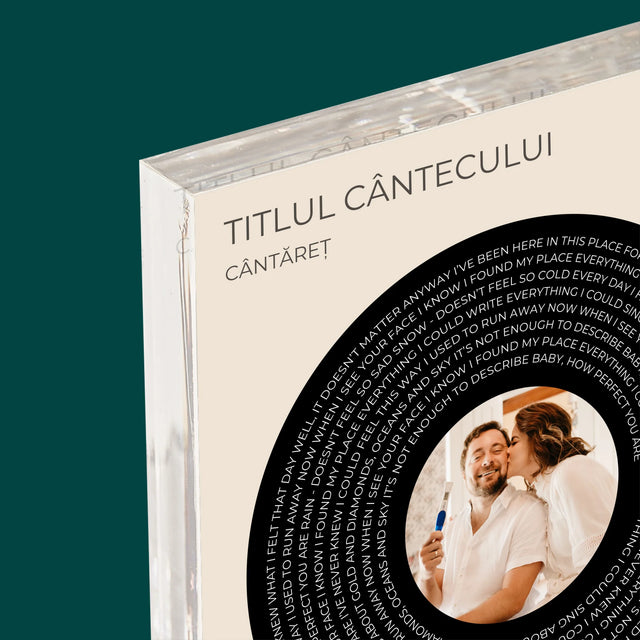 Fotografie Si Semnătură: Textul Cântecului Cu Fotografia Ta - Bloc Acrilic