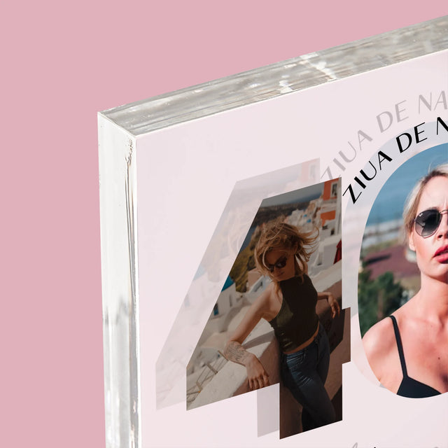 Cuvânt Din Fotografii: A 40 Zi De Naștere Momente Frumoase - Bloc Acrilic