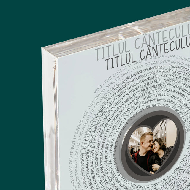 Fotografie Si Semnătură: Cântecul Nostru Cu Text - Bloc Acrilic