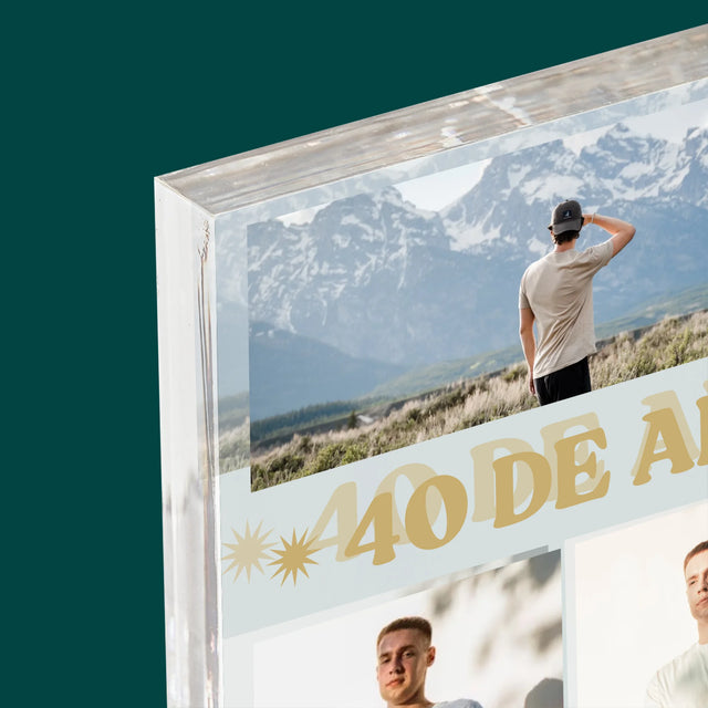 Colaj De Fotografii: 40 De Ani Fiind O Legendă - Bloc Acrilic