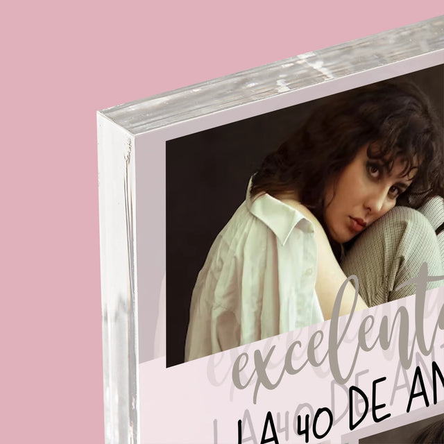 Colaj De Fotografii: Excelentă La 40 De Ani - Bloc Acrilic