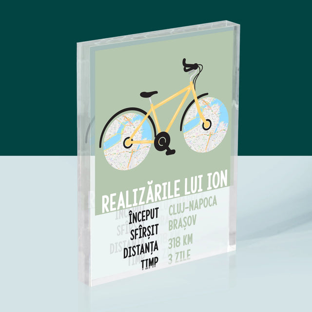Harta Oraș: Realizările Biciclistului - Bloc Acrilic