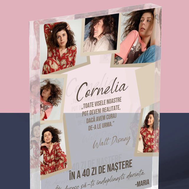 Colaj De Fotografii: 40 Zi De Naștere Realizeați Dorințele - Bloc Acrilic